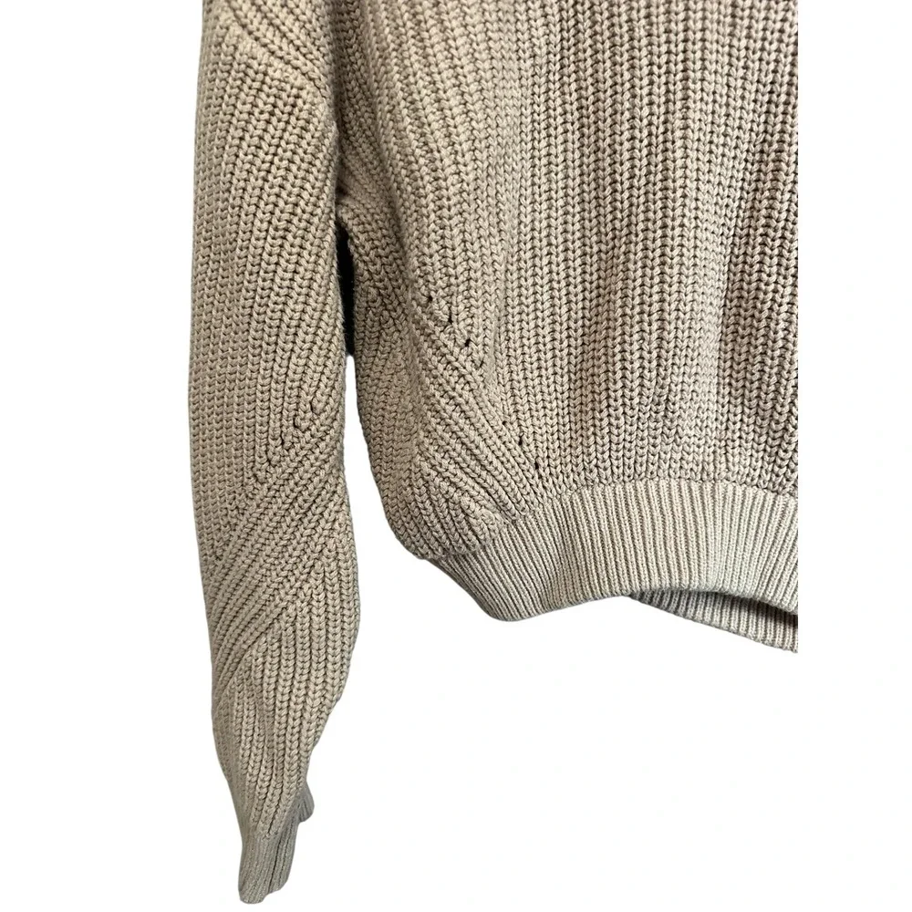 Forever 21 Womens Mock Neck Knit Sweater M Medium Neutral‎ Backless Casual